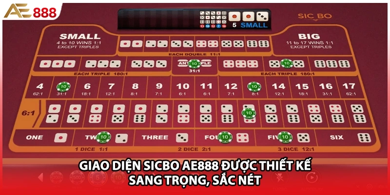 Giao diện SICBO AE888 được thiết kế sang trọng, sắc nét